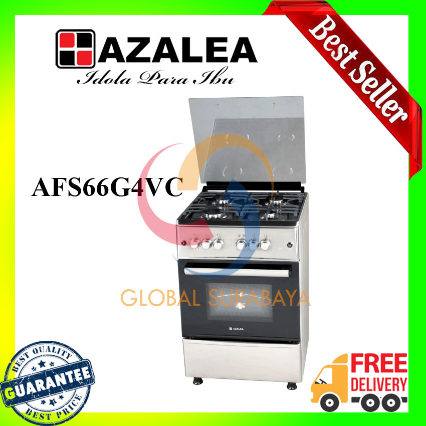 Azalea AFS66G4VC Kompor Gas Free Standing 60cm + Oven Stainless Steel