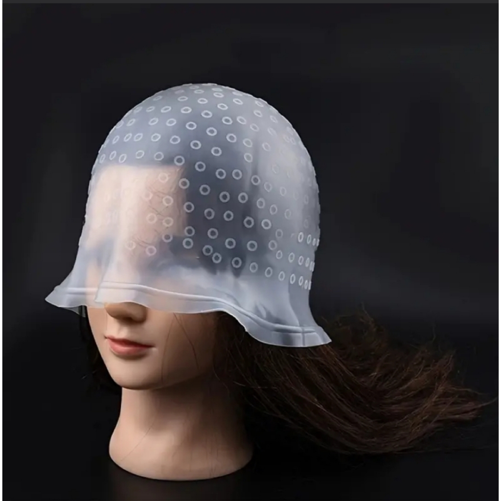 Topi Highlight Semir Rambut Coloring Bleaching Hair Cap / Topi Semir Rambut 100 lubang