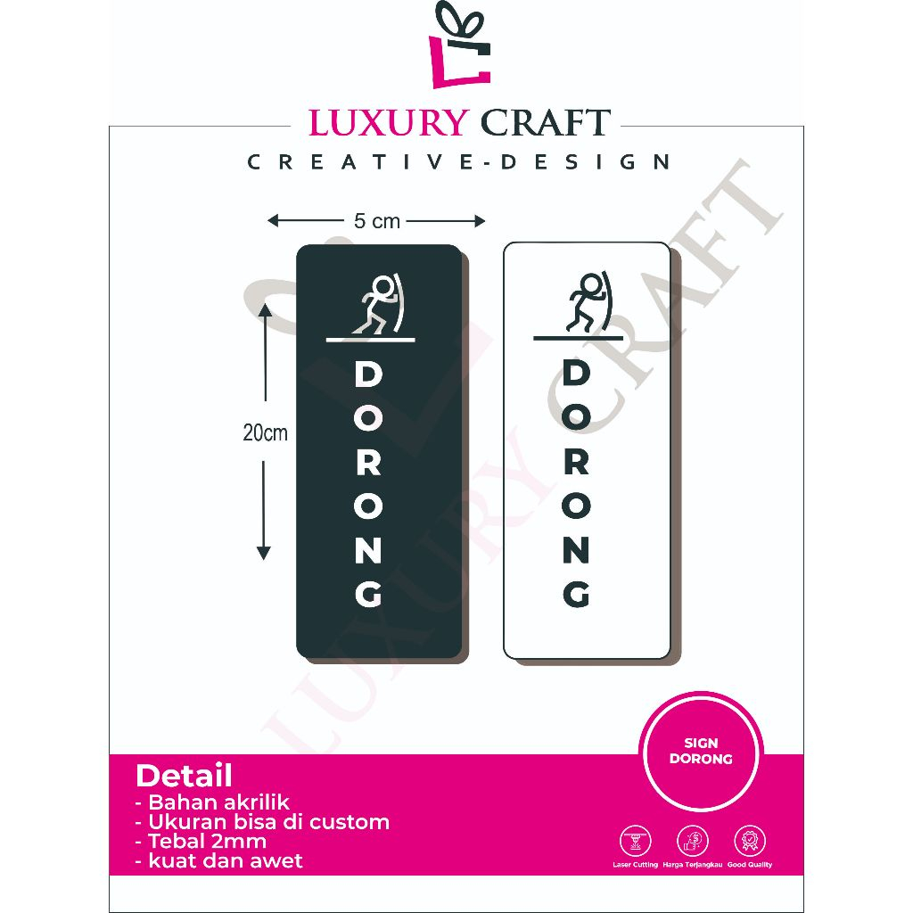 

Tarik Dorong / Push Pull Sign Acrylic (satu set)