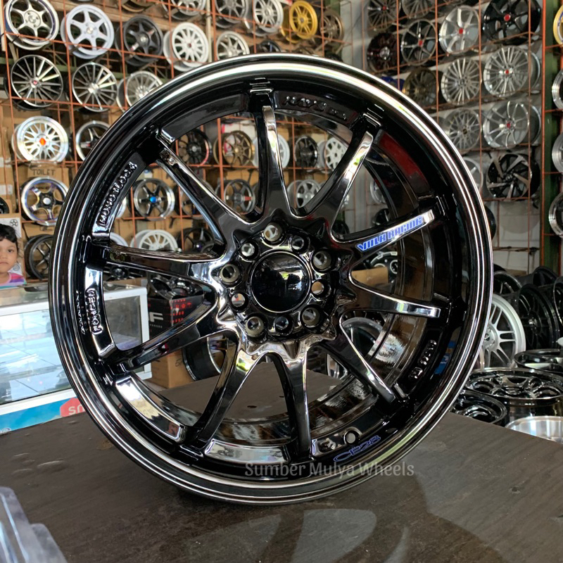 Velg R17 CE28 Black chrome by jf luxury. sumber mulya wheels. toko velg ban semarang