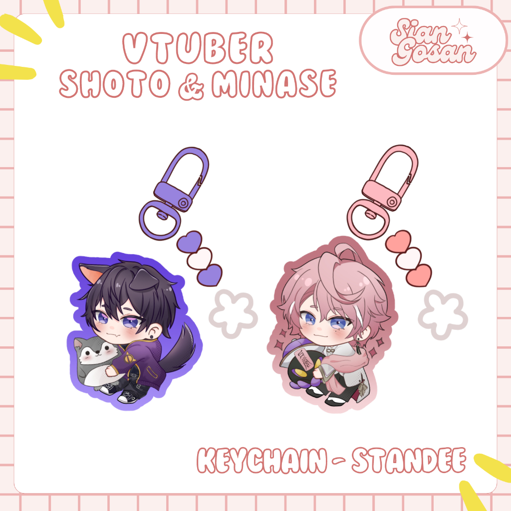 Vtuber Shoto Shxtou & Minase Keychain Standee Fanmerch