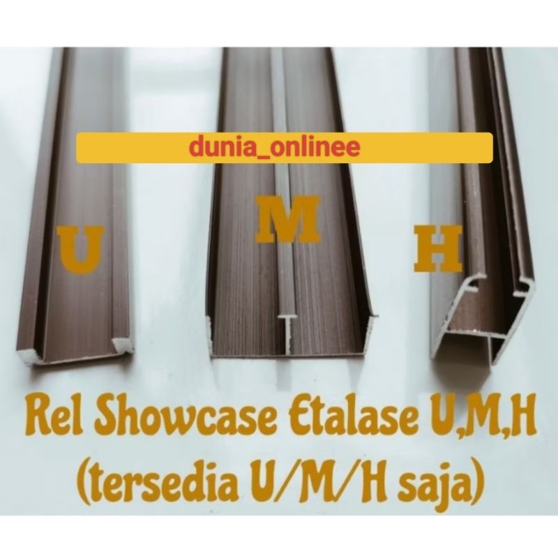 U,M,H Rel Showcase Etalase Aluminium Per Batang-COKLAT