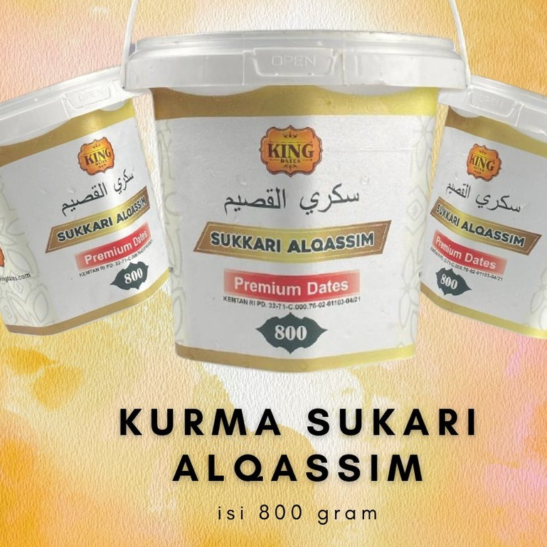 

Kurma King Dates Al-Qasim Sukkari 800gr Kemasan Ember Premium Original BPOM Halal