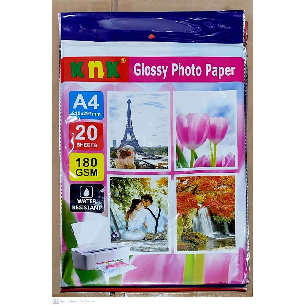 

JUAL MURAH (20 Lembar) Kertas Foto KNK A4 Tebal 180 Gsm Gram Glossy Photo Paper Seperti JOYKO