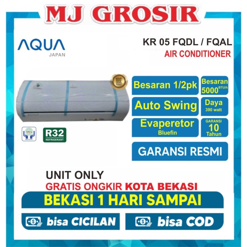AC AQUA JAPAN AQA KR 05 AHP KR05AHP 1/2 PK R32 LOW WATT UNIT ONLY