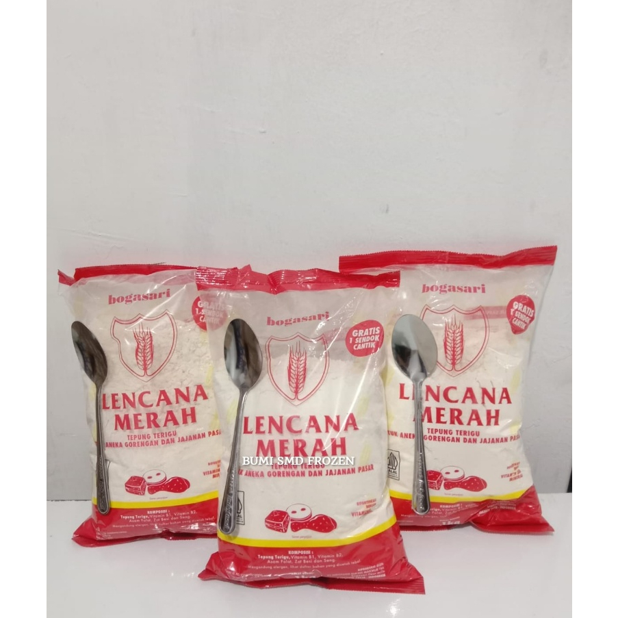 

Tepung Terigu Lencana Merah 1 KG + sendok