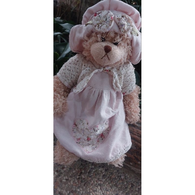 Teddy Bear Vintage Klasik Kostum Dress Cantik Settler Bear