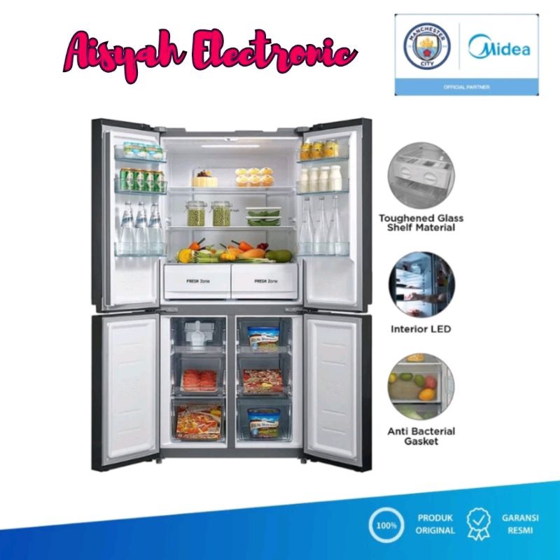 KULKAS SBS MULTI DOOR MIDEA MDRF632FIF28ID 4 PINTU INFINITE INVERTER