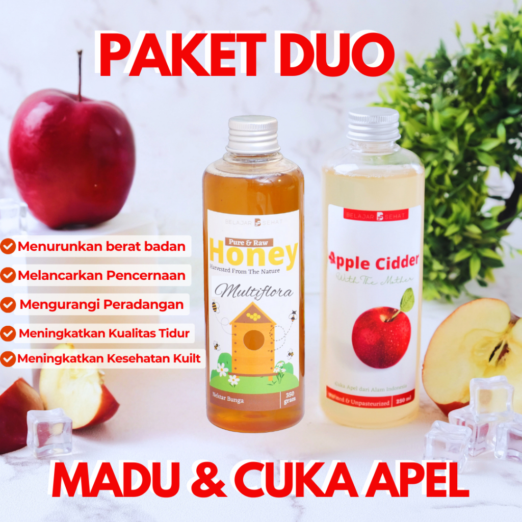 

Paket Bundling - Cuka Apel dan Madu Multiflora DIet Detox Aple Cider dan Raw Honey