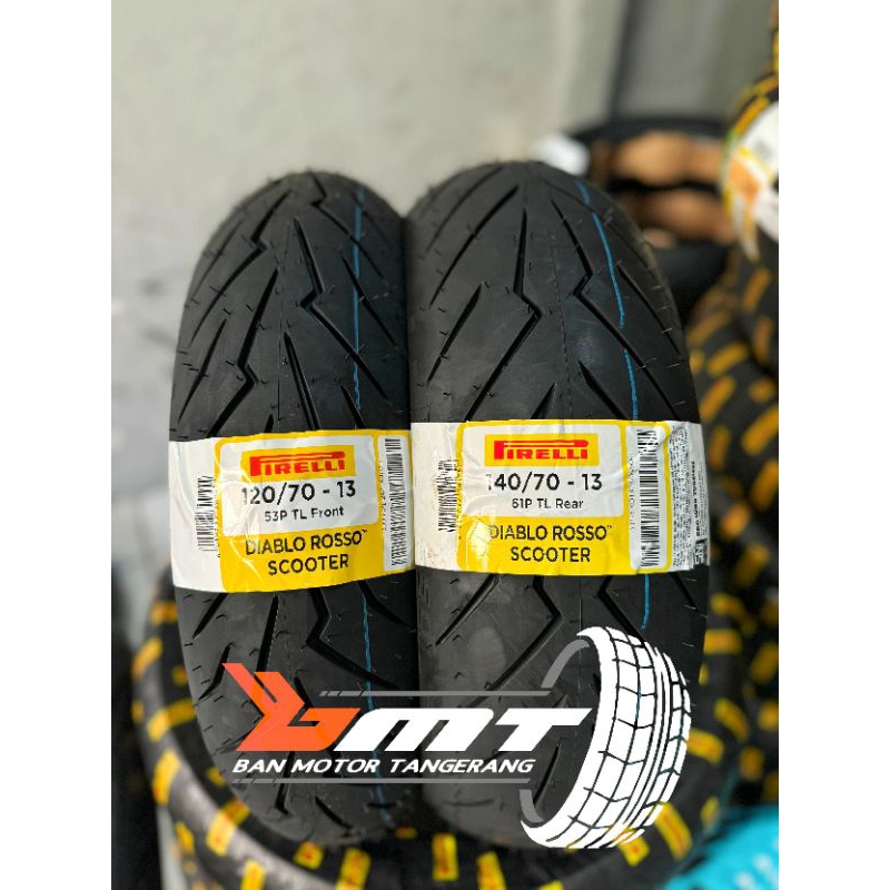 Paket Ban Nmax upgrade pirelli diablo rosso scooter ukuran 120/70-13 & 140/70-13
