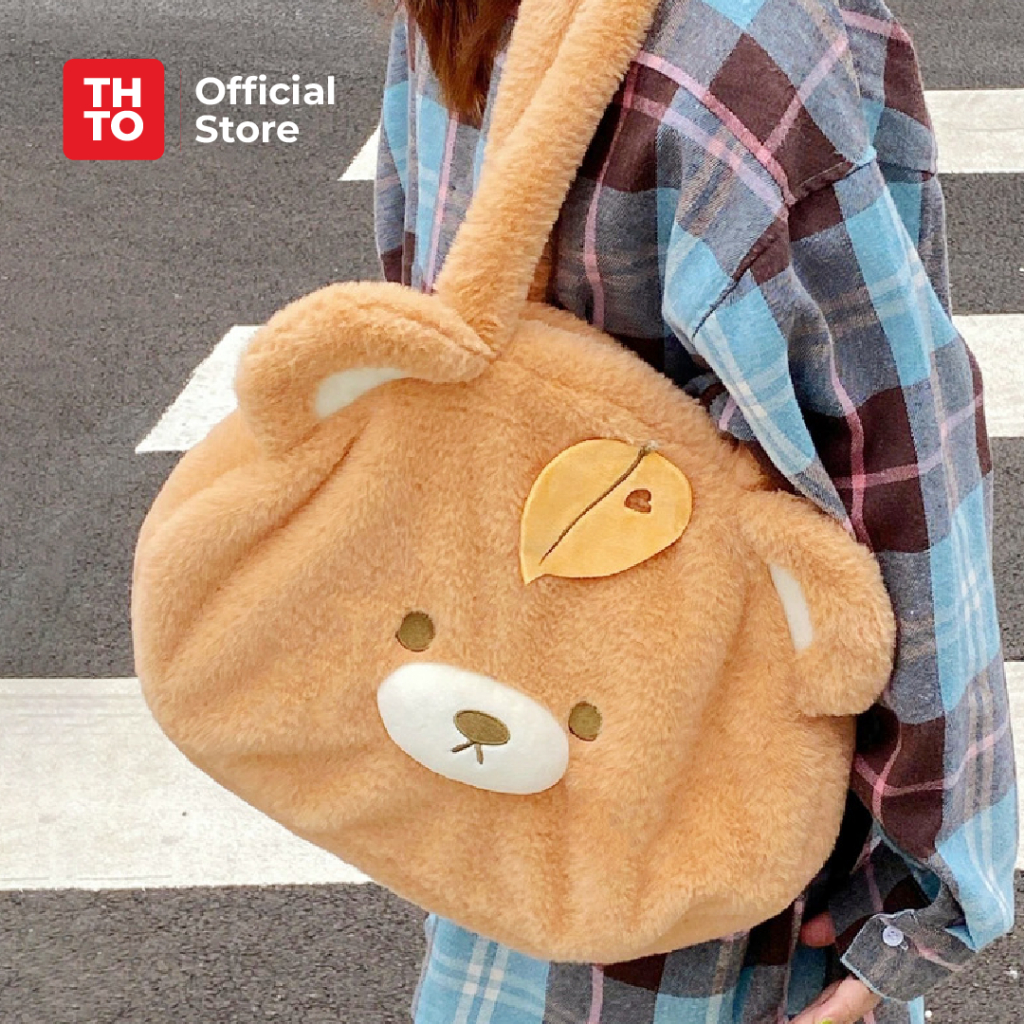 THTO Tas Ransel Bag Bulu Lembut Racoon Musang Baby Wanita Import Lucu Perempuan Unisex A117