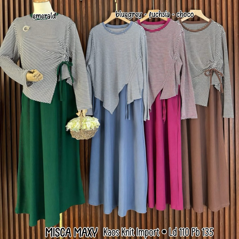 misca maxy // gamis matt kaos knit import