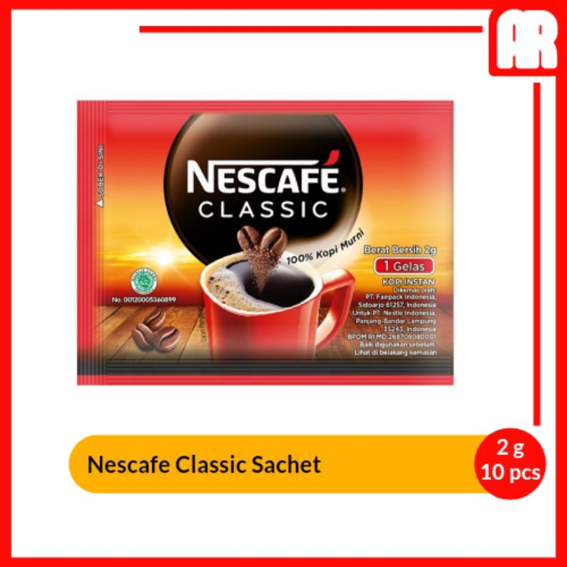 

Nescafe Classic Kopi Instan Sachet 10 x 2g | AR Ostore