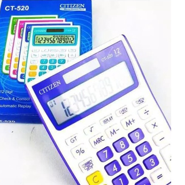 

KODE V94H KALKULATOR CITIZEN CT 52 WARNA 12 DIGIT CHECK CORRECT MANIS COLOUR CALCULATOR