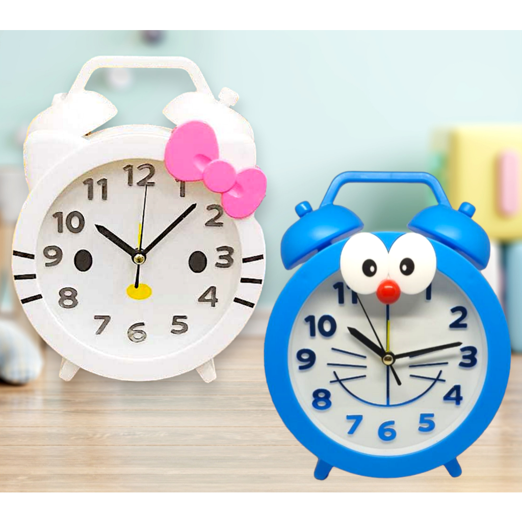 FREE BATERAI JAM ALARM WEKER beker Doraemon HELLO KITTY MEJA DINDING Clock UNIK SANRIO TERBARU VIRAL