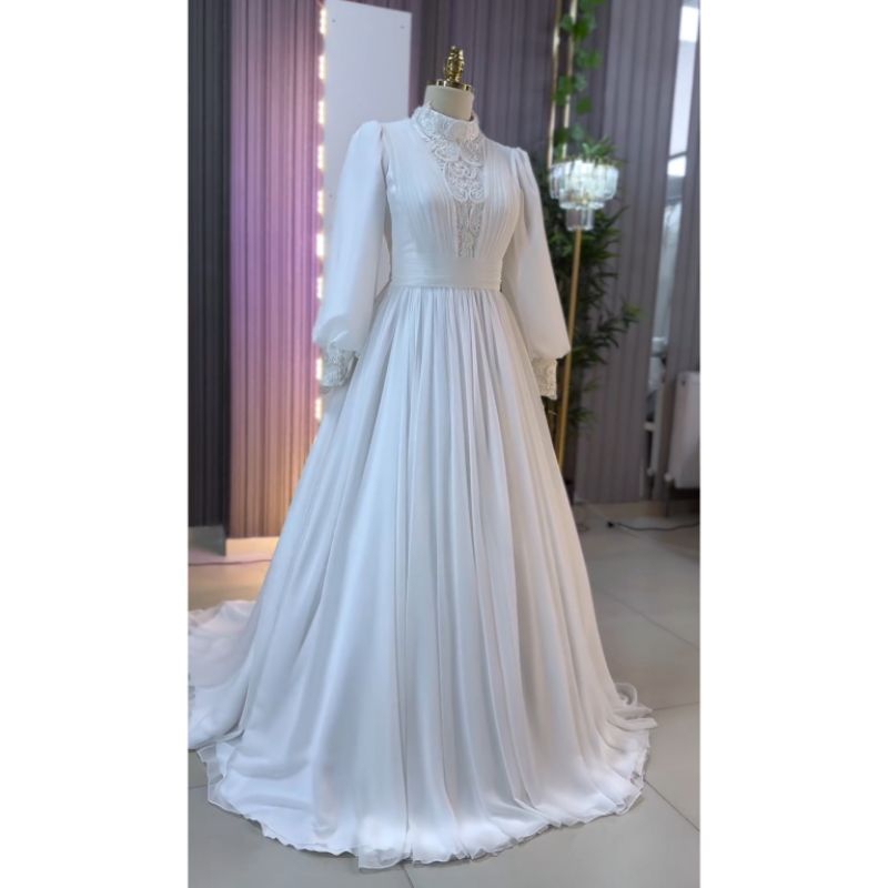 GAUN PENGANTIN TURKI FULL SET GAUN,VEIL,JILBAB,CADAR