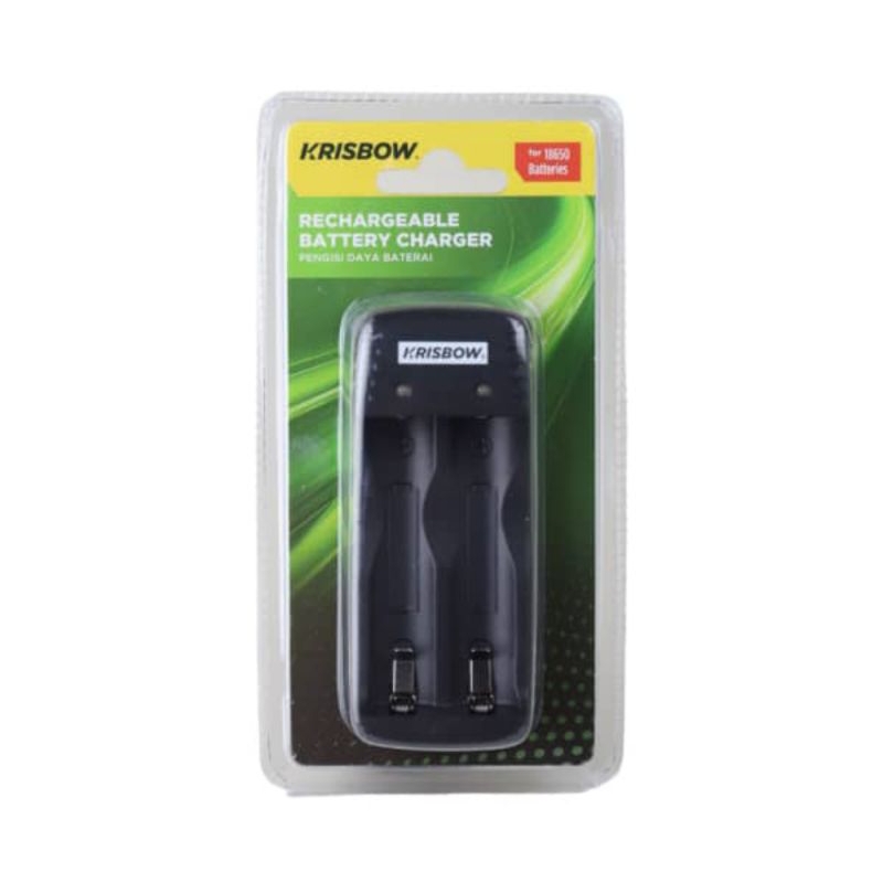 Krisbow Charger Baterai 2 Slot 18650 5v AAA/AA