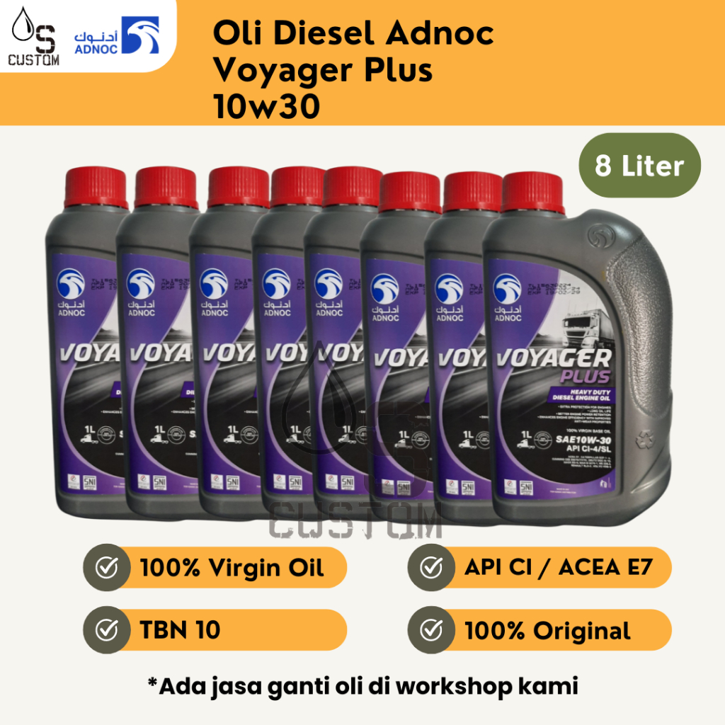 Oli Diesel Adnoc Voyager Plus 10w30 8 Liter