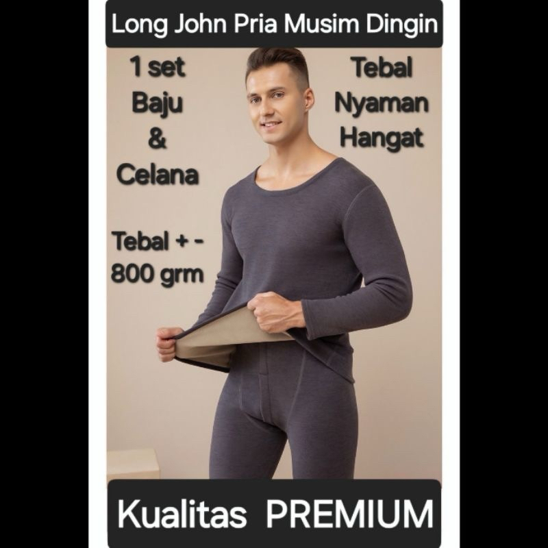 BAJU LONG JOHN PRIA MUSIM DINGIN LONG JOHN WINTER PRIA 1 SET PAKAIAN SALJU