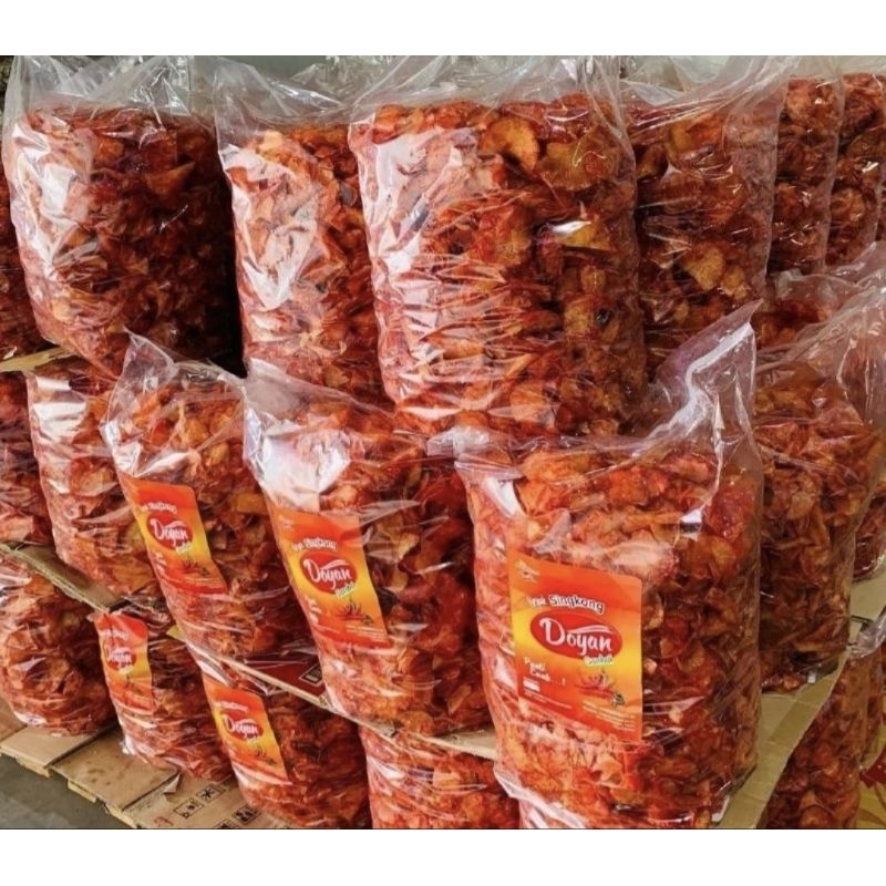 

1kg keripik singkong asin gurih/keripik singkong sambel sanjai pedas manis daun jeruk