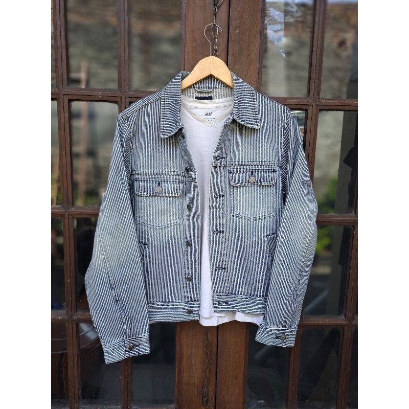 H&M LOGG Railroad Denim Jacket jeans Mens Medium