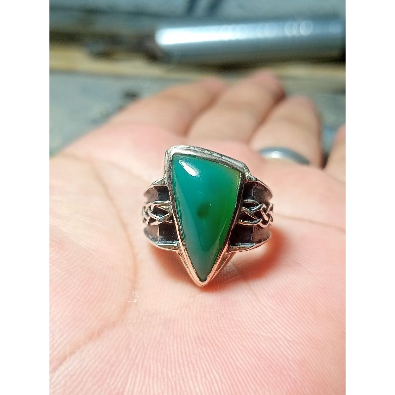Bacan Doko Kristal Ngair Ring Perak Unik