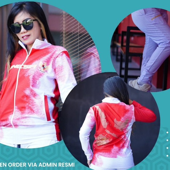SETELAN BAJU MERAH PUTIH SXB SPORT MAP NUSANTARA JAKET DAN JOGGER