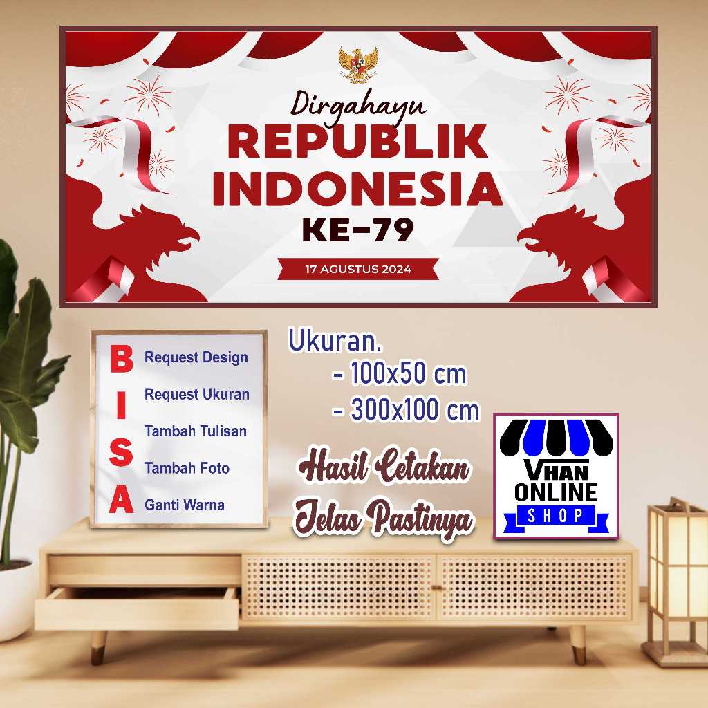 Spanduk MMT Banner Dirgahayu HUT RI Murah Bagus