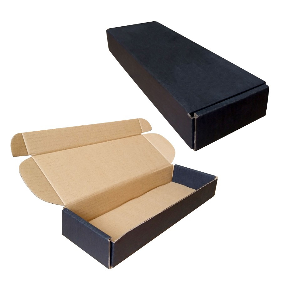 

(5pcs) Box Hampers Kemasan Makanan Brownies Donat Size 31x11x4cm Motif Hitam Polos