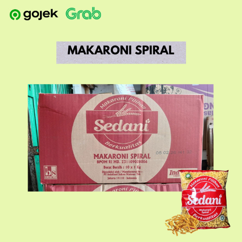 

Makaroni Sedani Spiral 1kg (1 Dus)