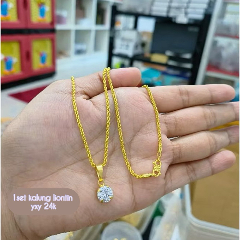 Kalung tambang set liontin dewasa - yaxiya 24k