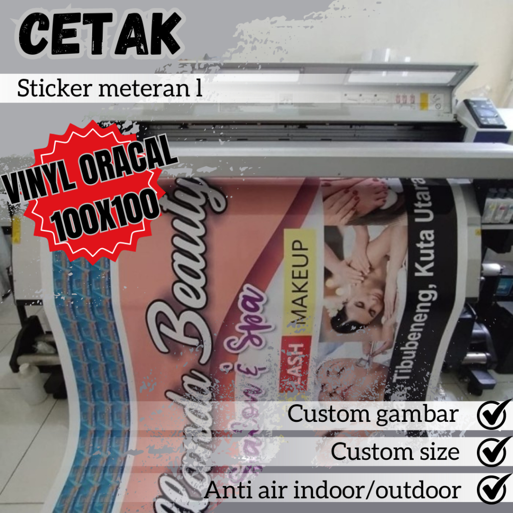 

Print Sticker Vinyl Meteran Bahan ORACAL Sticker BOOT, Sicker KACA, Sticker BACKLED CUSTOM