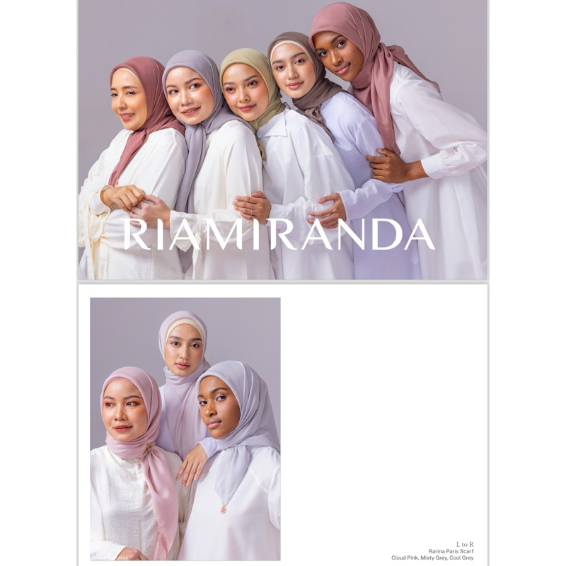 Rarina Paris Scarf Riamiranda Basic Voal Square Hijab Segiempat Kerudung Polos Jilbab RM Original Ri