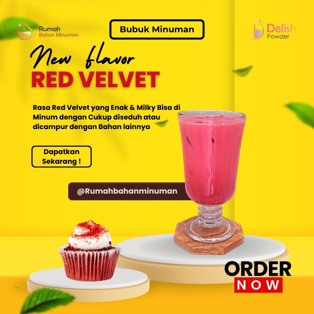 

Bubuk Minuman Kekinian Varian Rasa Red Velvet Powder Drink Siap Seduh Usaha Minuman