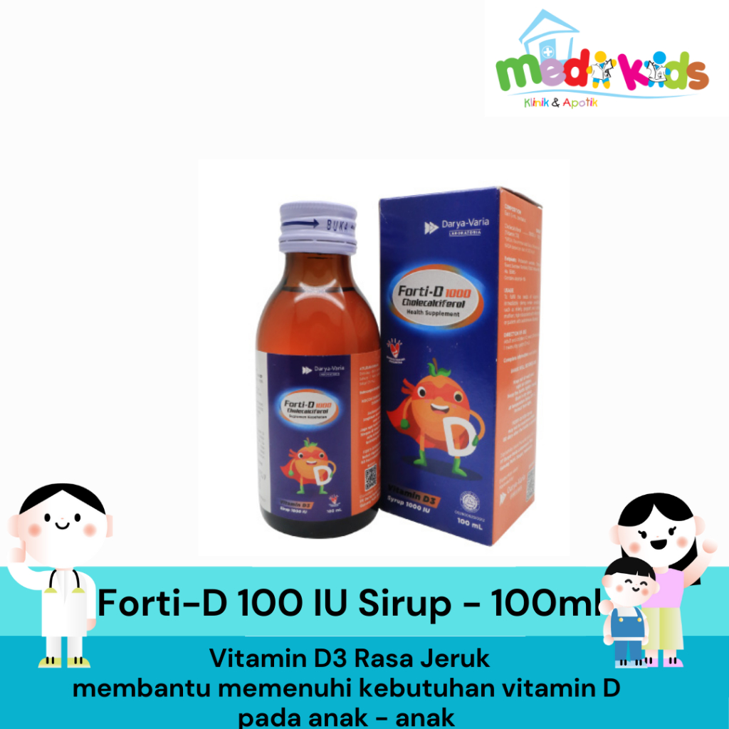 Forti-D Forti D Sirup Anak 1000IU - Vitamin D3 Sirup 100 ml