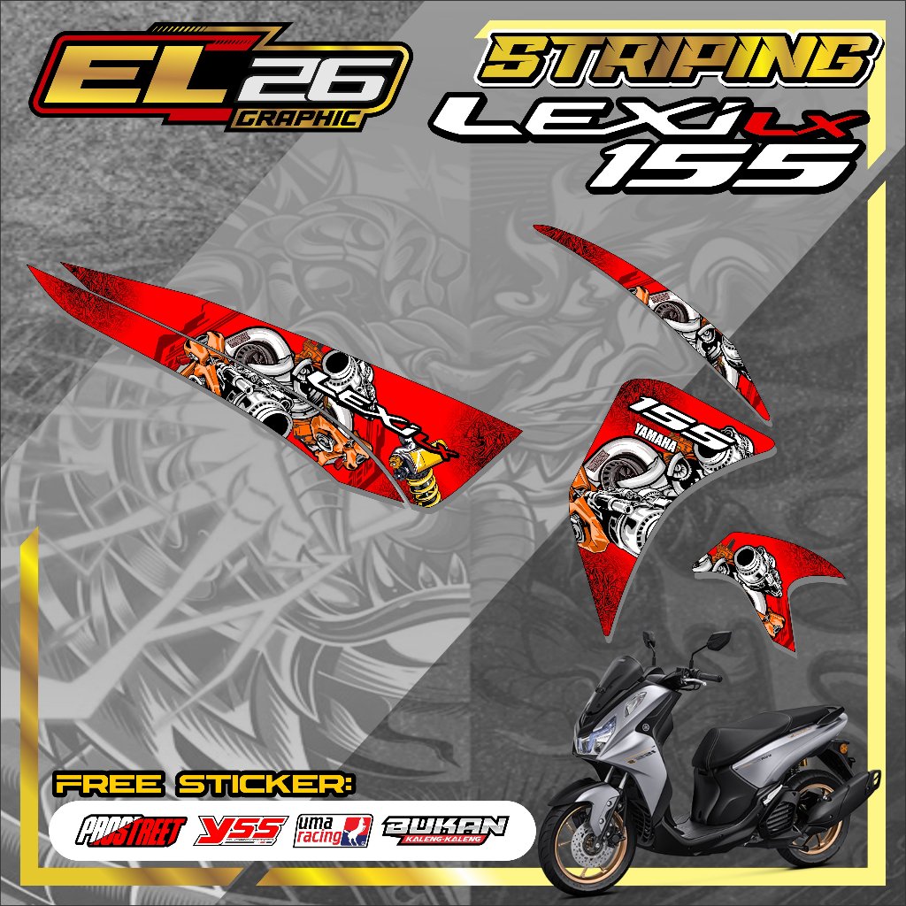 462 STRIPING STICKER YAMAHA LEXI LX 155 - STICKER YAMAHA LEXI LX 155 MOTIF ABSTRAK
