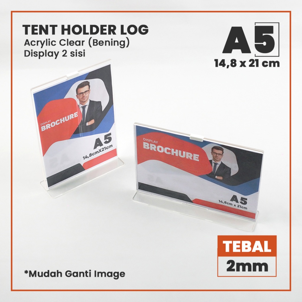 

Tempat Brosur Akrilik / Tent Card Holder Qris Barcode - Ukuran A5 2mm