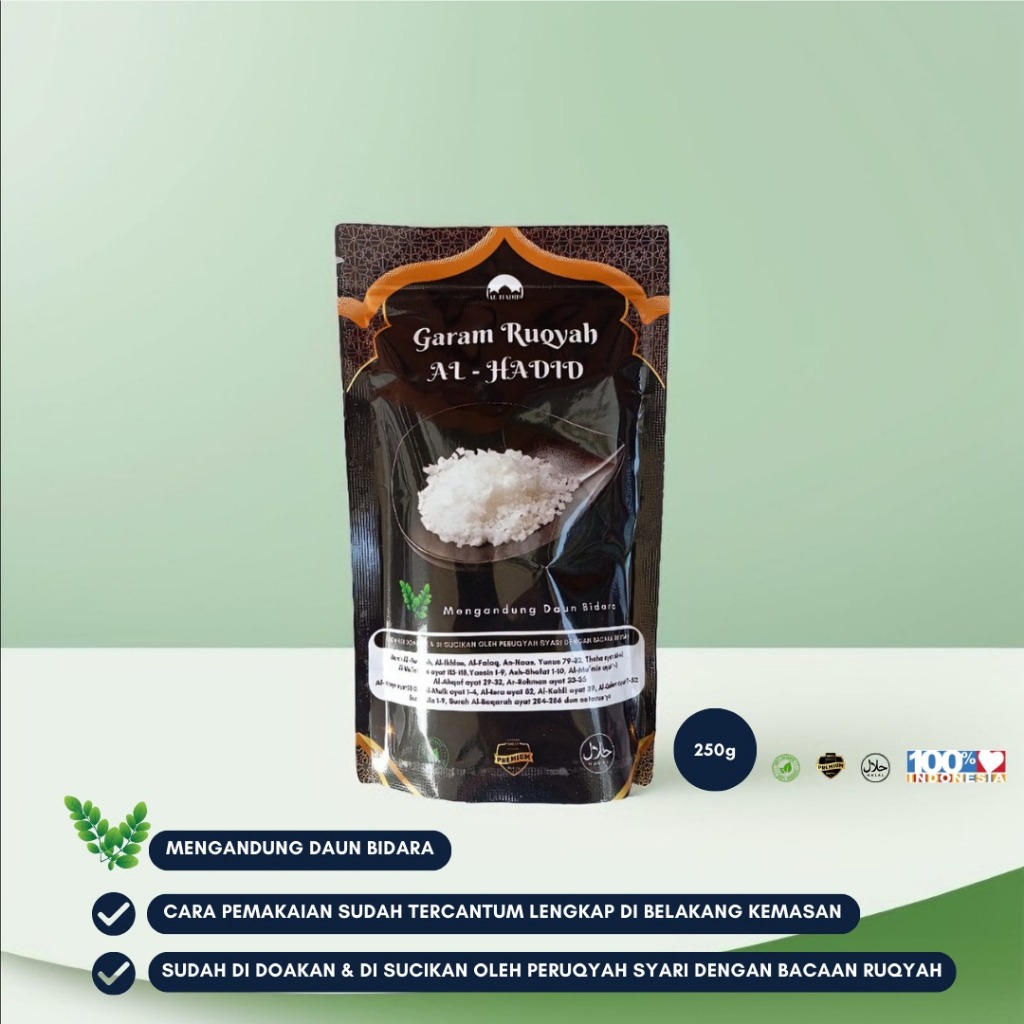 

(Min Beli 250gr) ALHADID Garam Ruqyah Premium Terjamin Asli Garam Ruqiyah