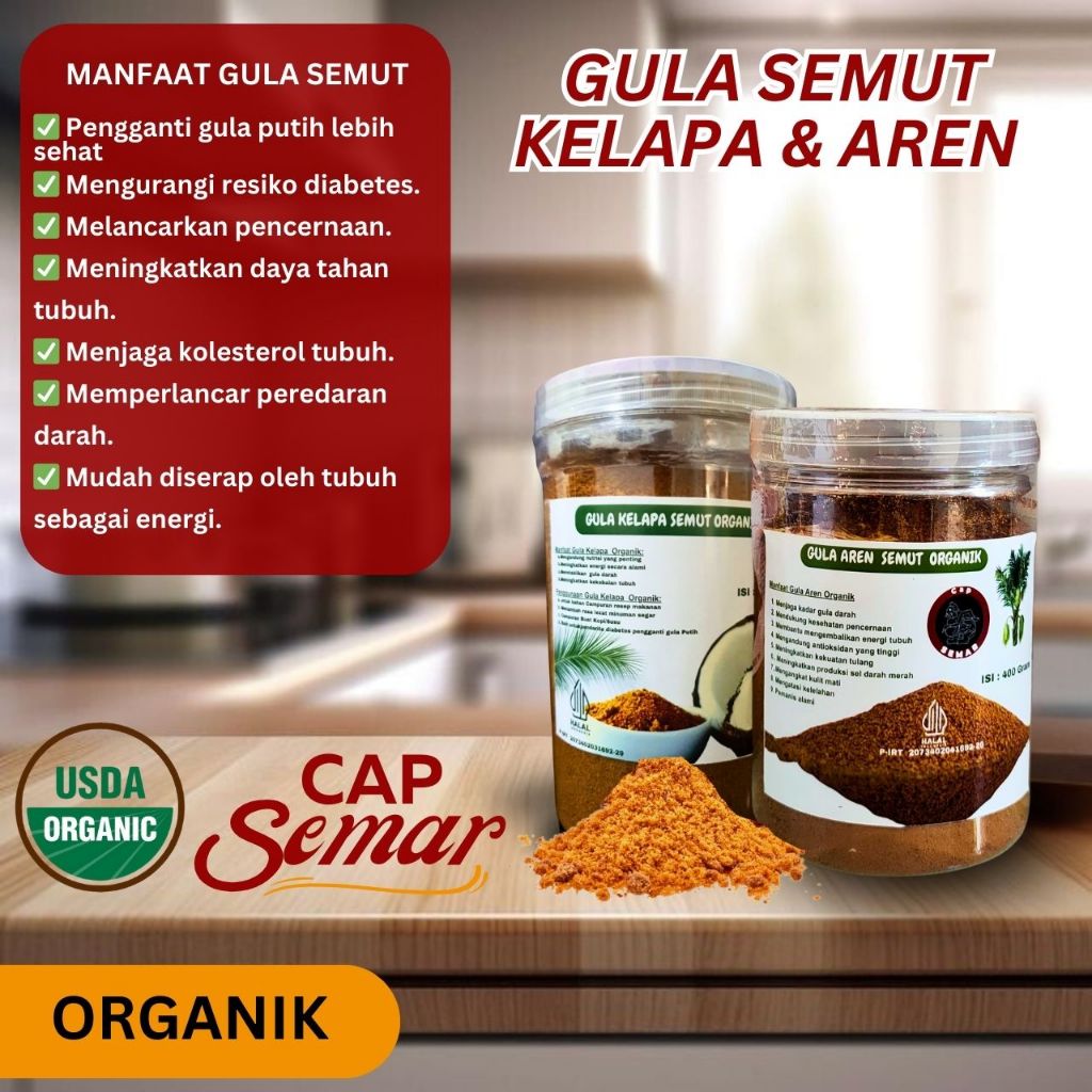 

Gula Semut Aren ASLI 100% Murni / Gula Aren Bubuk Organik Premium Murni / Gula Semut Bubuk Cap Semar