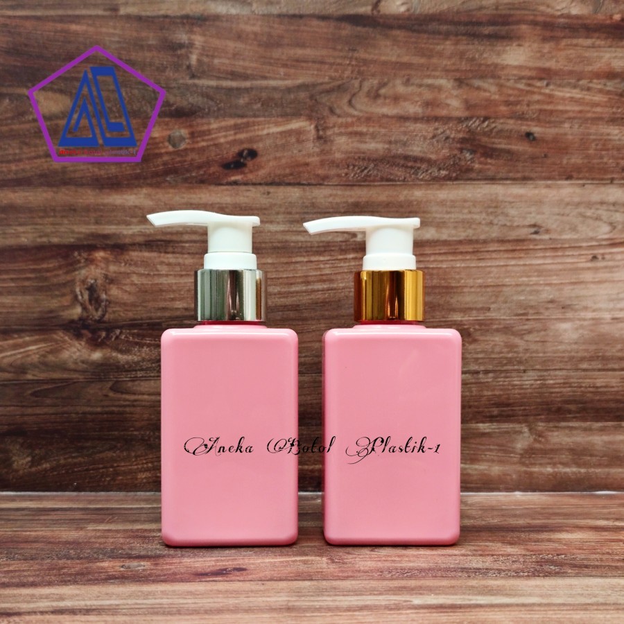 Botol 100ml Kotak Pink / Botol Pump Lotion 100ml Plastik Pet Tebal