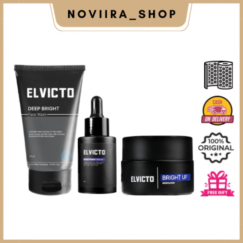 (ISI 3) ELVICTO Paket Basic Brightening (Facial Wash, Serum 20ml, Moisturizer)