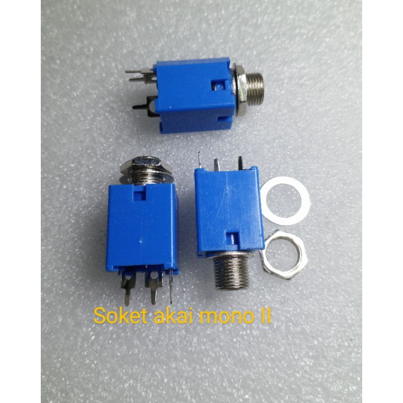 SOCKET SOKET MIC AKAI MONO 6.5mm II KOTAK BIRU 3P PIN KUALITAS BAIK