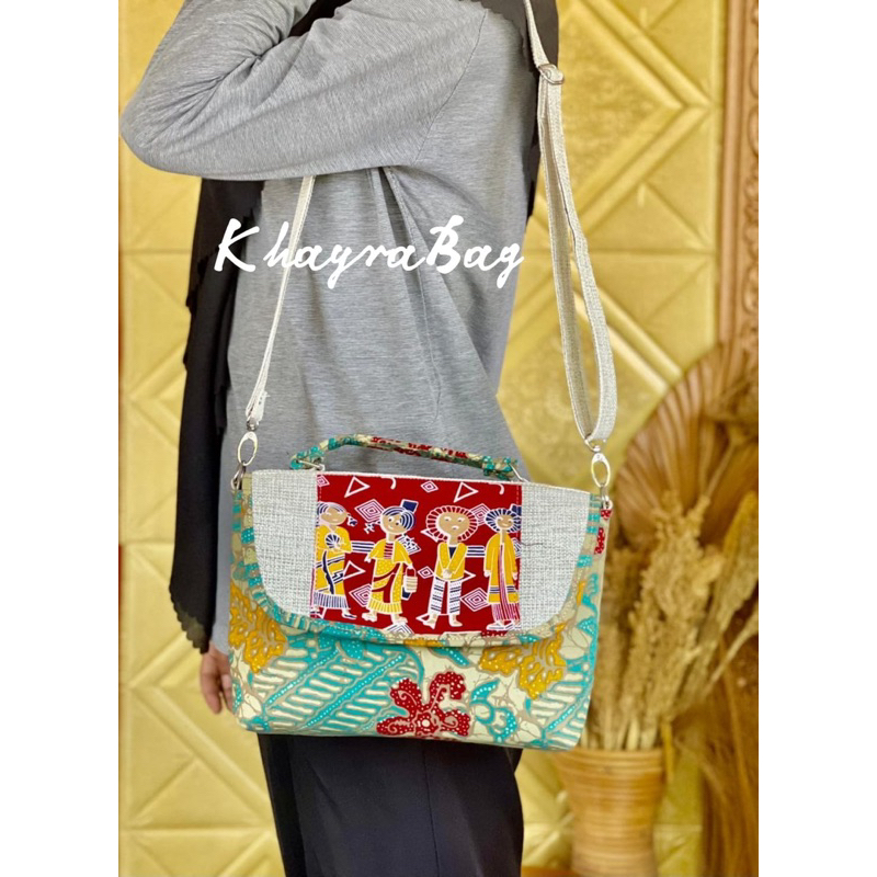 Tas amplop batik Jenna kombinasi bu Tejo & denok