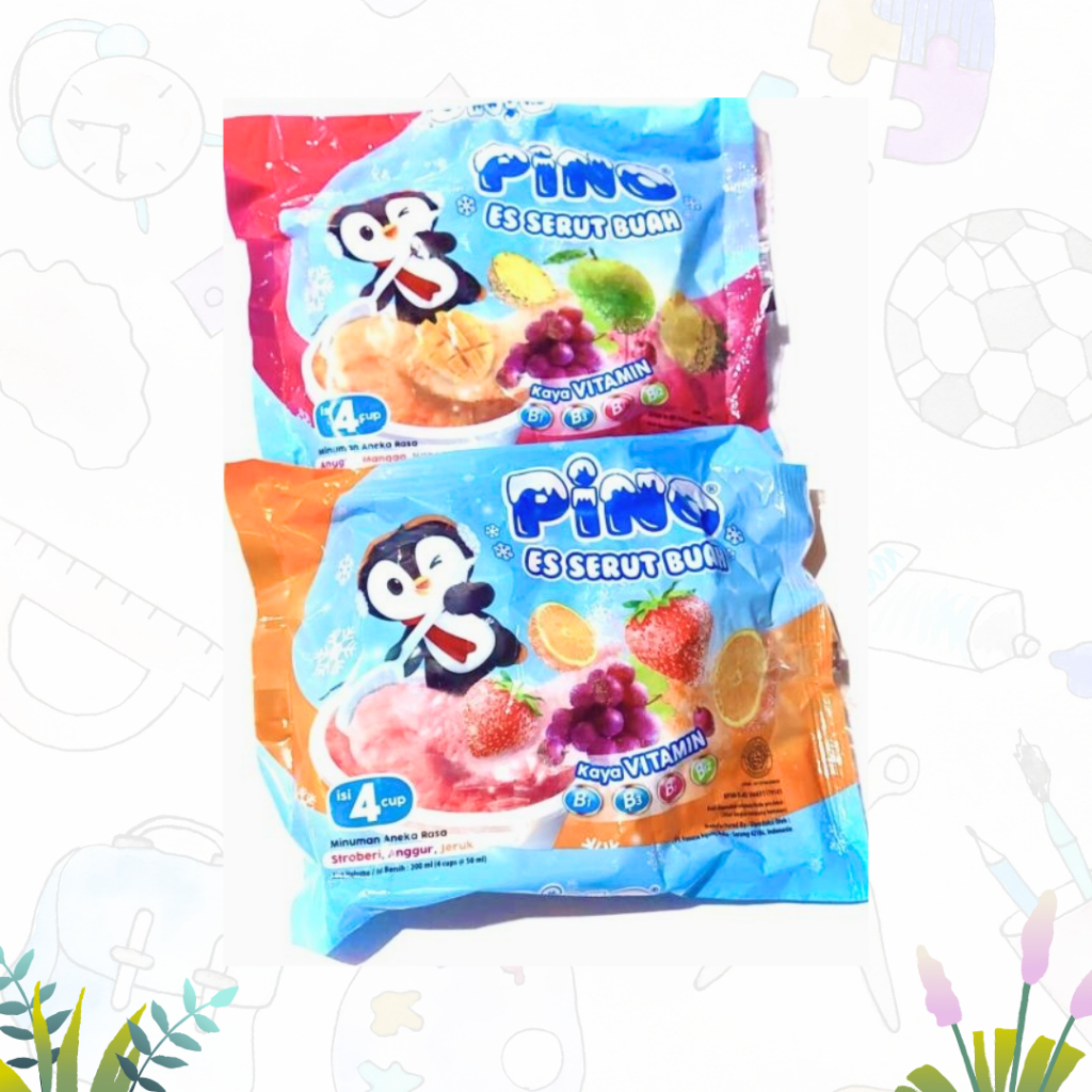 Pino Ice Cup Assorted (Grape, Strawberry, Orange) 4x200ml (1PACK)