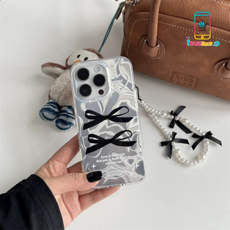 SS914 CASE SILIKON 3D PITA STRAP GANTUNGAN PITA MUTIARA UNTUK REALME 5 5i 6 7 8 9 9i 10 11 13 PRO C1