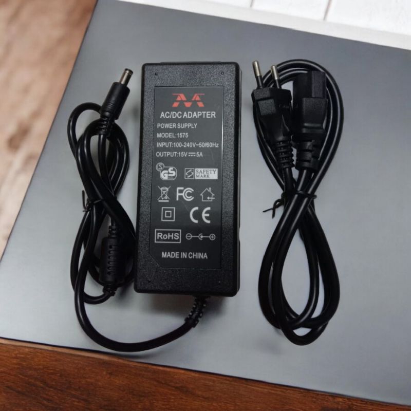 adaptor power speaker bluetooth aktif portable baretone ikedo 15 volt 5 ampere