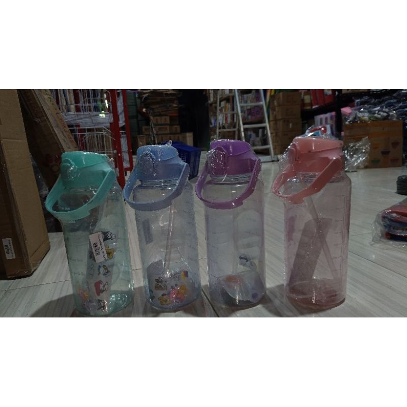 BOTOL VIRAL TRANSPARAN FREE STIKER LUCU 2000ml