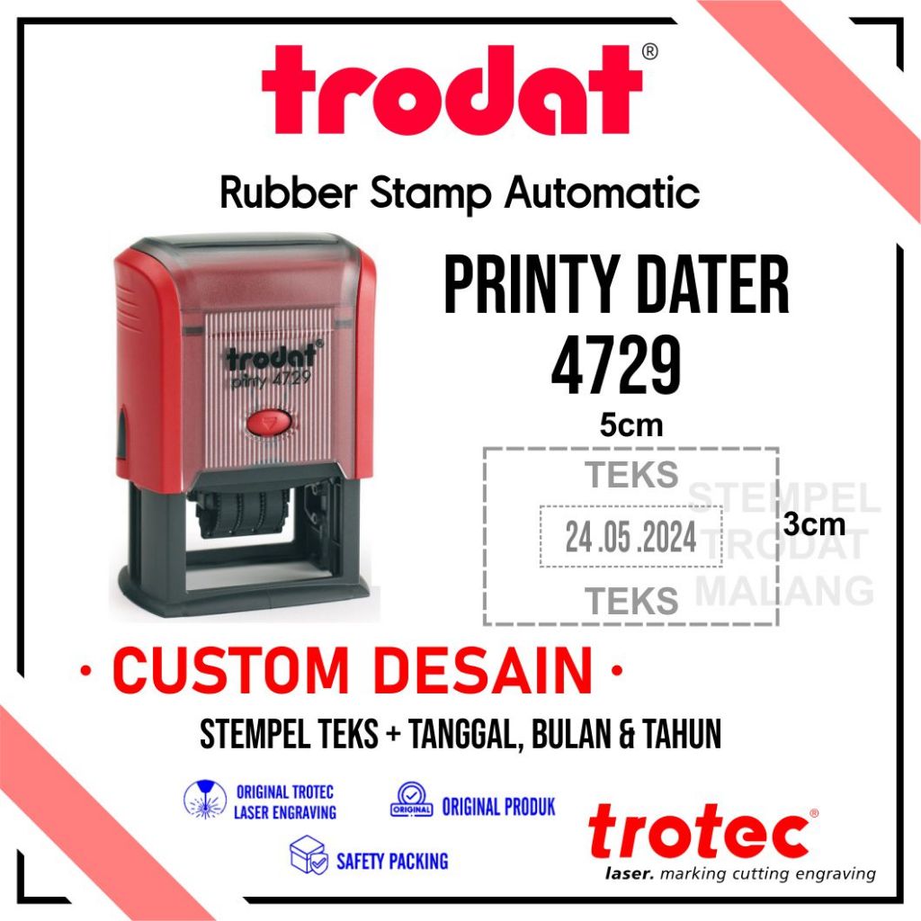 

Stempel Trodat 4729 ( stempel text + tanggal bulan tahun )