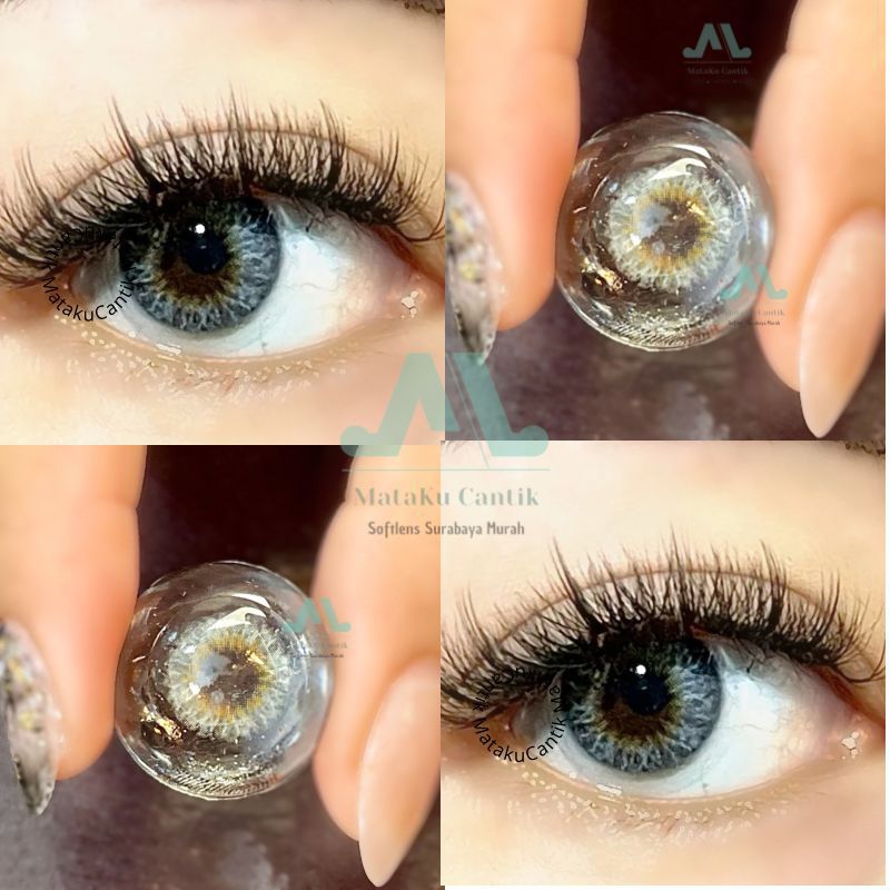 Softlens Premium Grey Natural Mata Bule Asli Diameter 14,5 MM | Softlens Premium Nyaman Di Pakai | S