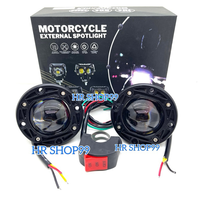 Lampu Foglamp Bumper Laser Gun LED Bumper Bemper  Mobil 3inc Kuning Putih Bulat